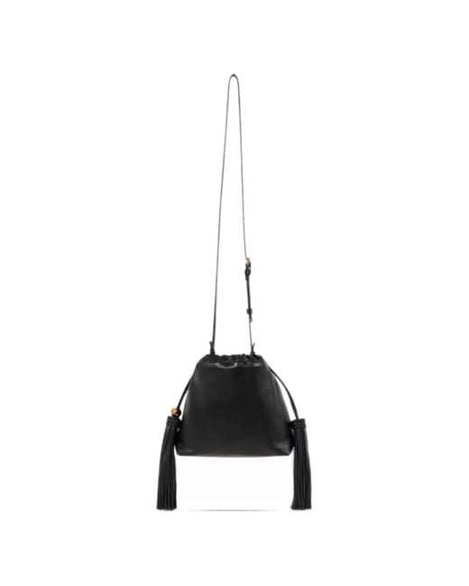 Etro Black Mini Leather Kalispera Bag With Tassels