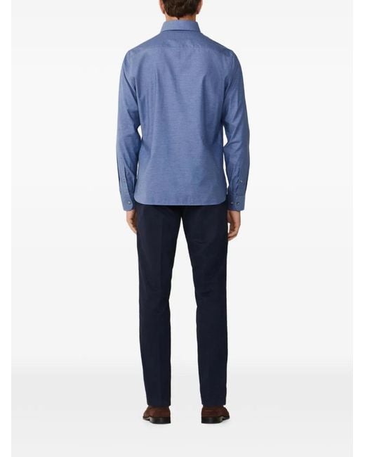 Hackett Blue Herringbone Shirt for men