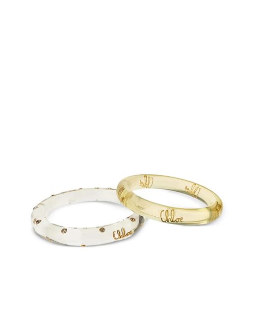 Chloé Metallic The Plage Bangle Bracelets (set Of Two)