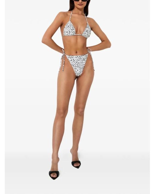 Reina Olga White Concetta Polka-Dot Bikini Set