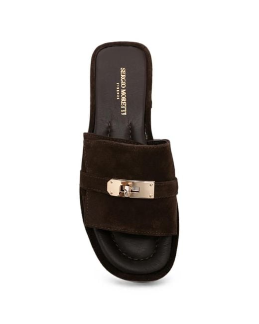 SERGIO MORETTI FIRENZE Brown Suede Sandals