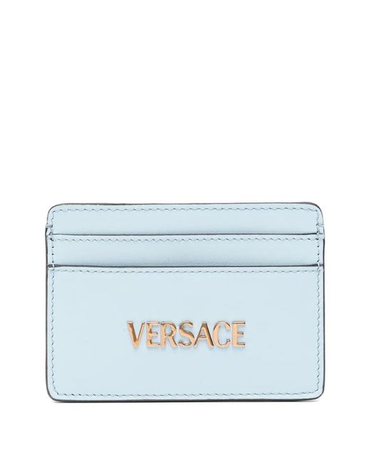 Versace Blue Tag Leather Card Holder