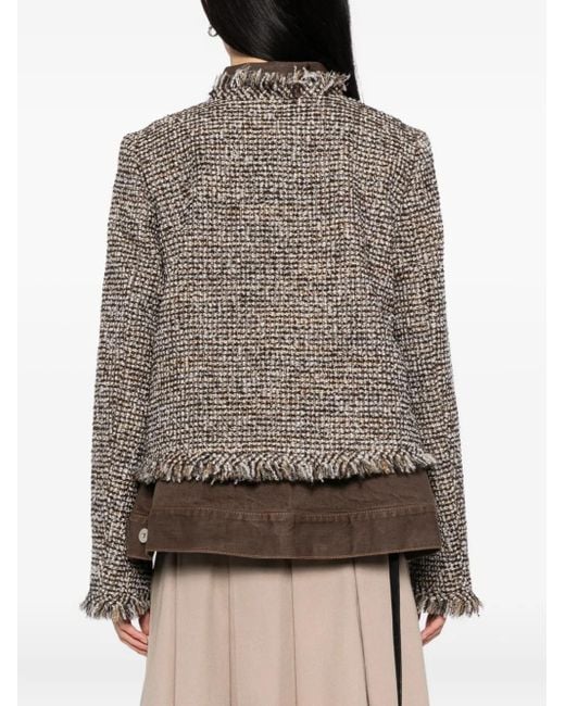 Chaqueta de sarga a capas Sacai de color Brown
