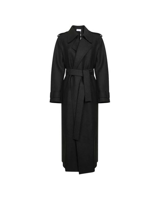 Abrigo con solapas de pico Harris Wharf London de color Black