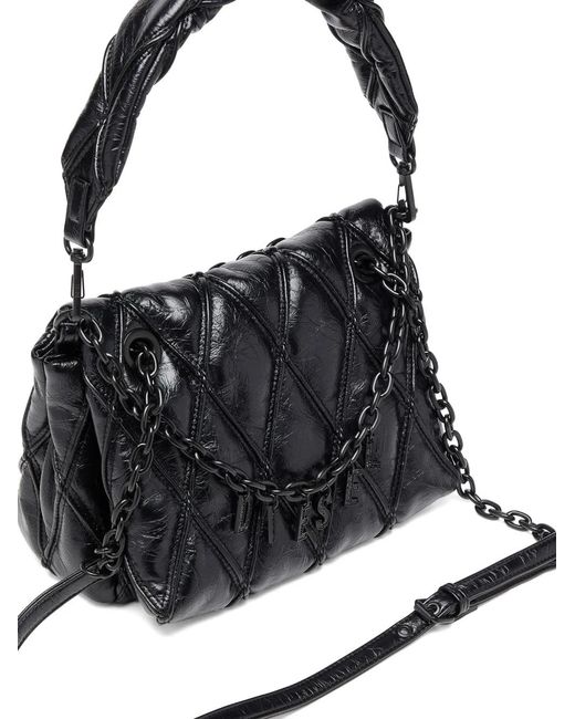 DIESEL Black Charm-D Diamond-Quilted Shoulder Bag