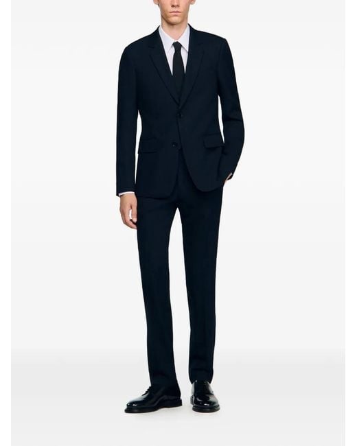 Sandro Blue Wool Suit Jacket for men