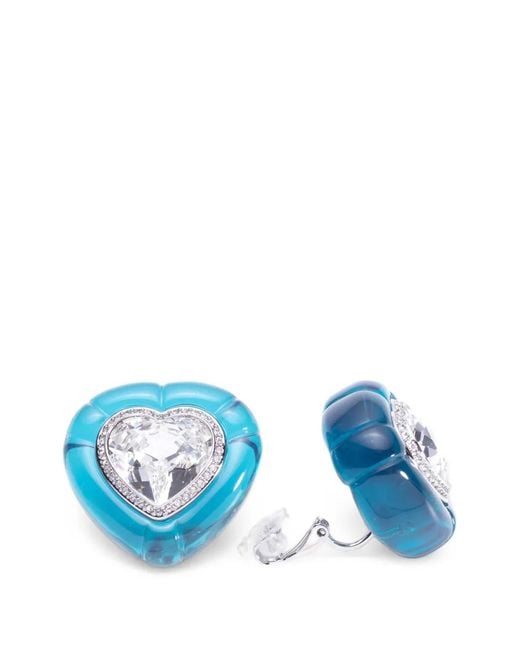 Swarovski Blue Dulcis Heart-Shape Earrings