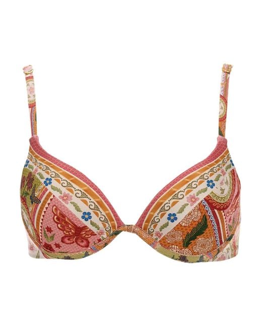 Agua Bendita フローラル ハイウエスト ビキニトップ Natural