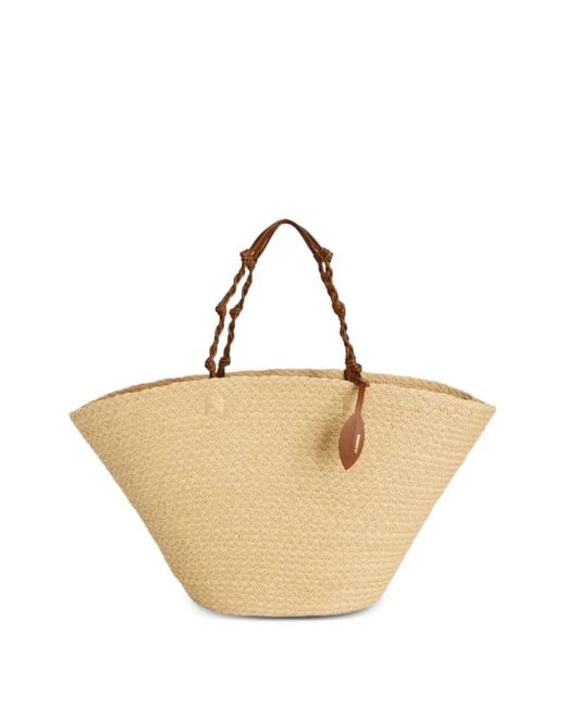 Jil Sander Natural Large Tangle Woven Tote Bag