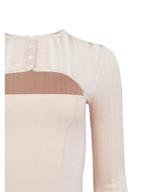 Fleur du Mal White Button Rib Bodysuit