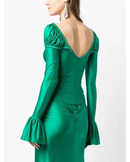 Rabanne Green Drapiertes Oberteil