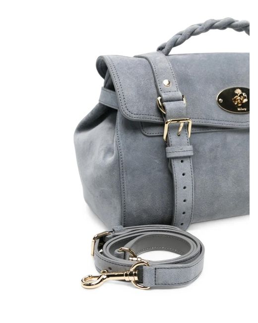 Mulberry Gray Alexa Suede Shoulder Bag