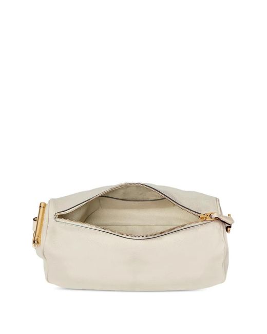 Gucci White Medium Half Horsebit Shoulder Bag