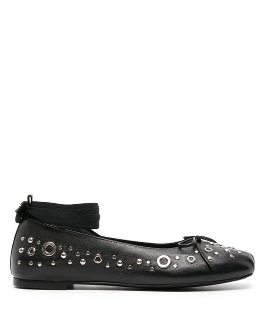 Ba&sh Black Clara Studded Ballerina Shoes