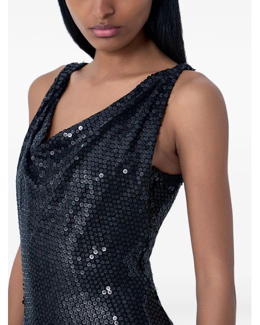 Vivienne Westwood Blue Sequined Cowl Neck Gown