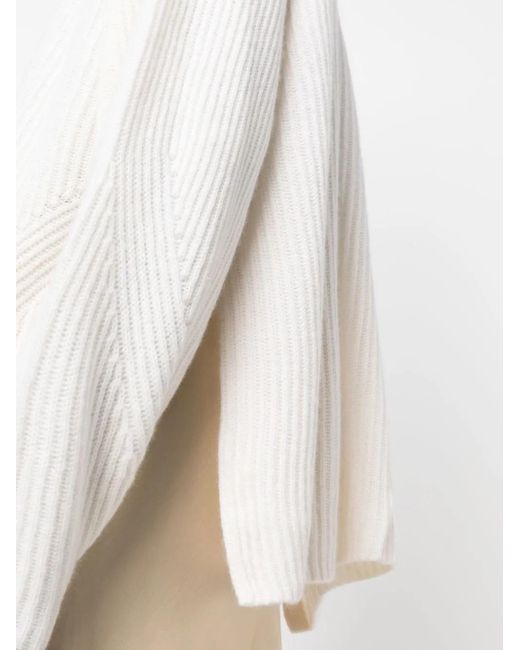 LeKasha White Gerippter Kaschmirpullover