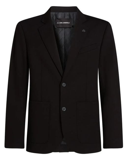 Karl Lagerfeld Black Tailored Punto Blazer for men