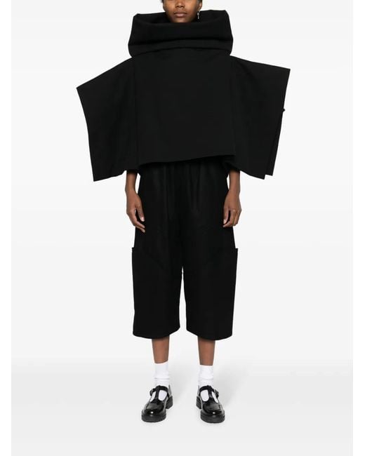 Comme des Garçons Black Draped Wool Cape