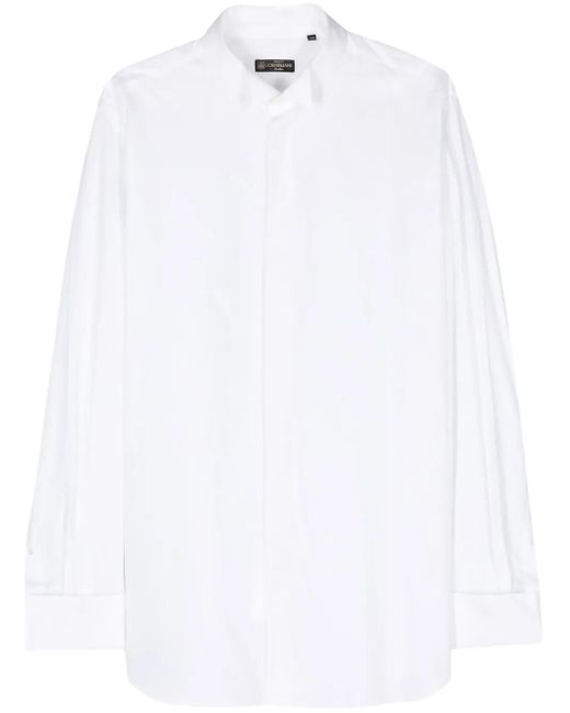Corneliani White Diplomatic-Collar Cotton Shirt for men