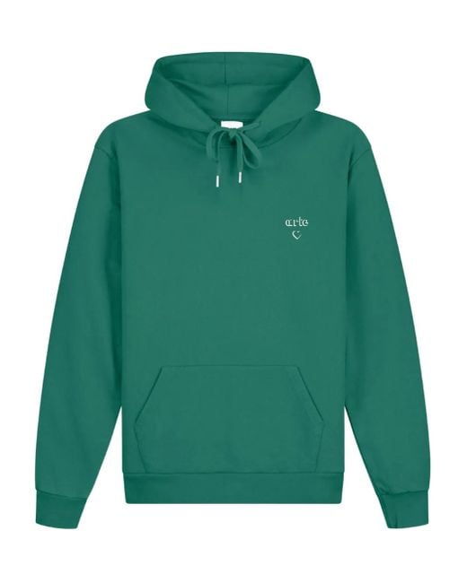 Arte' Green Cotton Hoodie for men