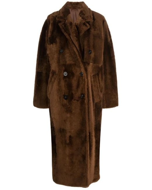 Max Mara Brown Doppelreihige Cabanjacke Mit Fallendem Revers