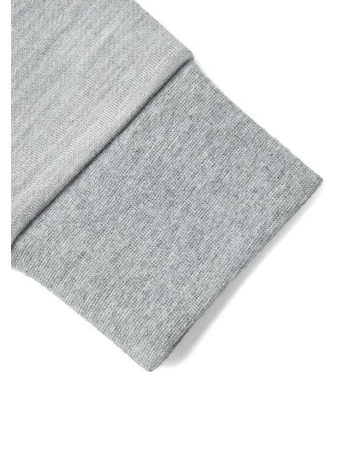 Shanghai Tang Gray Logo-Detail Hoodie