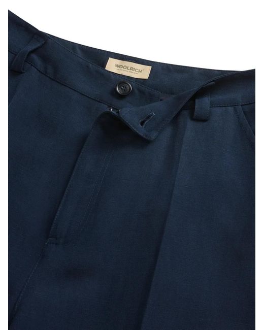 Woolrich Blue Belt-Loops Trousers