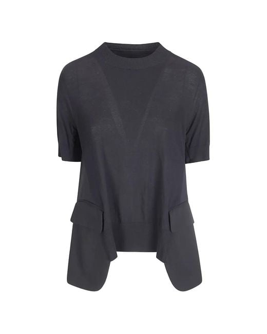 Sacai Blue Knited Pullover