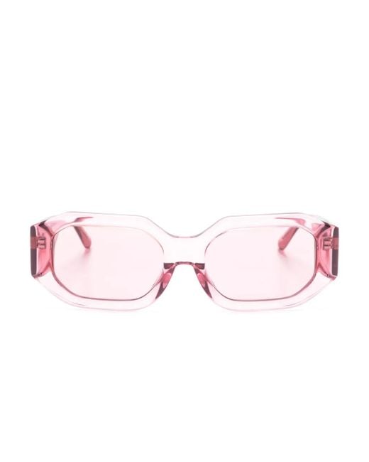 The Attico Pink Blake Rectangle-Frame Sunglasses