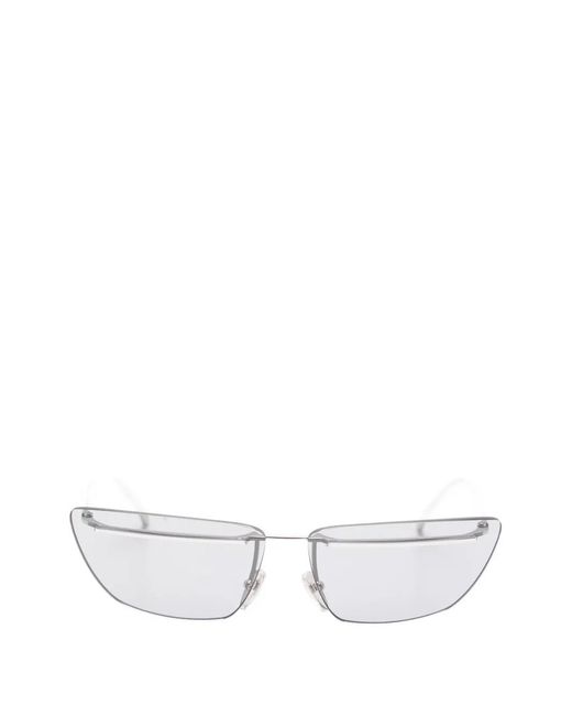 Prada White Geometric-Frame Sunglasses