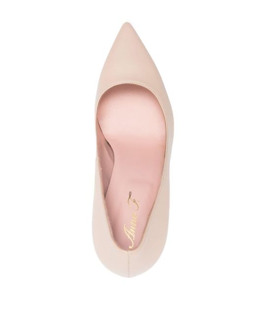 Anna F. Pink 98mm Leather Pumps