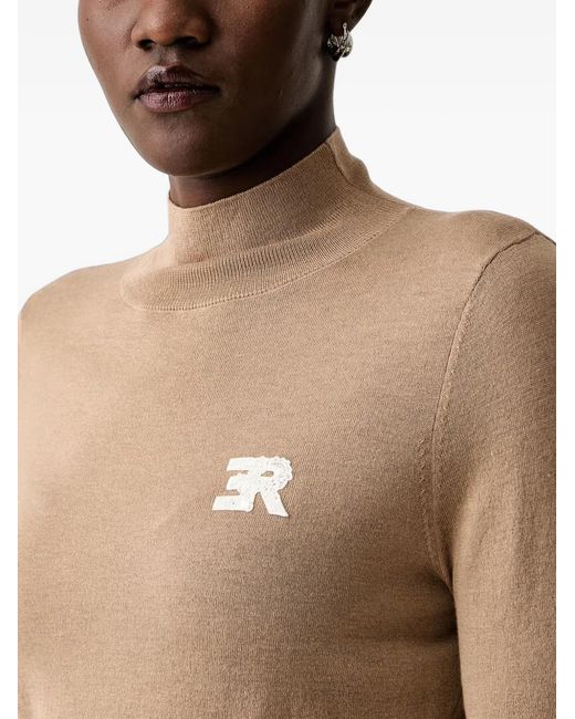 ERMANNO FIRENZE Natural Logo-Patch Sweater
