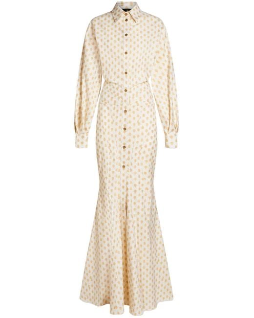 Etro Natural Patterned-jacquard Mermaid Gown