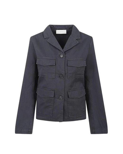 Jeanerica Blue Carole Patch-Pocket Military Jacket
