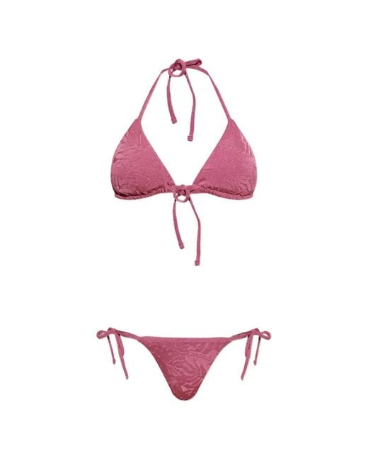 Emporio Armani Pink Foliage-Print Bikini
