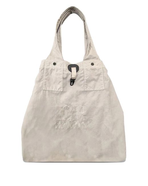 C P Company Twill Left Hand Schoudertas Met Logo in het Natural voor heren