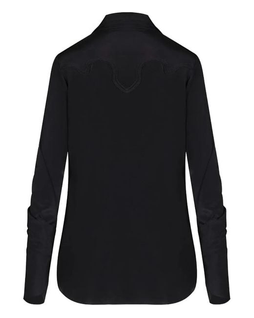 Johanna Ortiz Black Iconic Drape Blouse