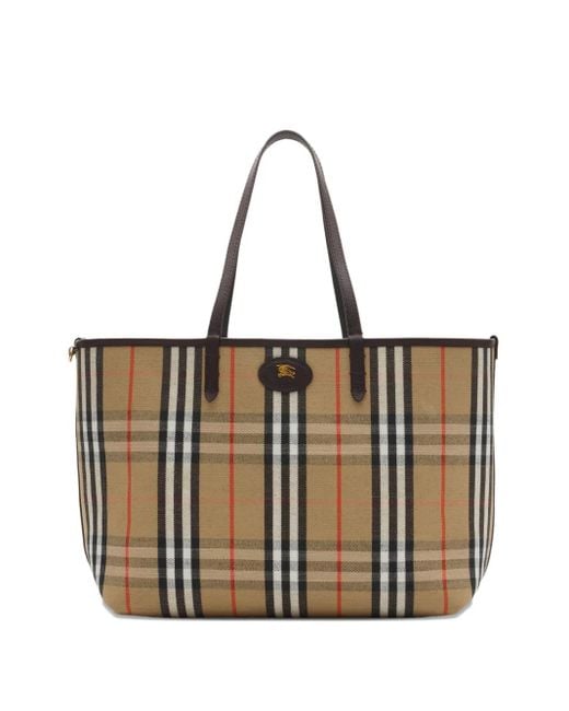 Burberry Black Medium Bloomsbury Reversible Checked Tote Bag
