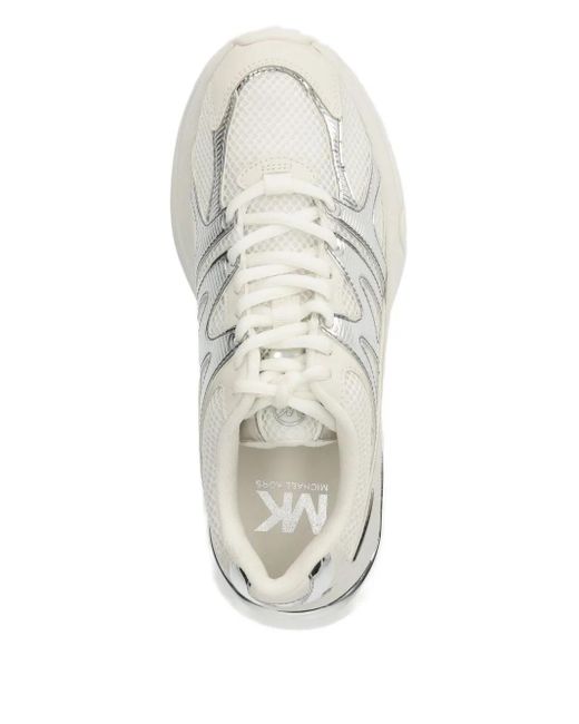 MICHAEL Michael Kors White Kit Metallic-Detail Sneakers