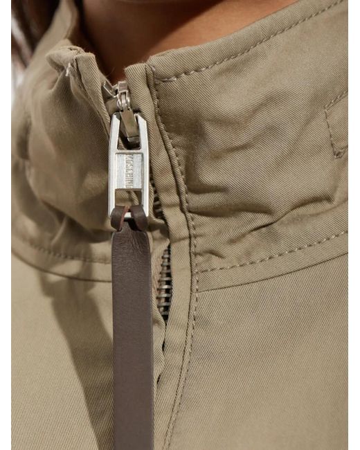 Moschino Natural High-Neck Cropped Jacket
