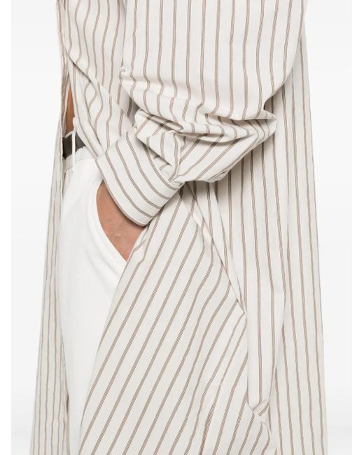 Vestido camisero Chihiro a rayas The Row de color White