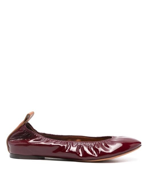Lanvin Red Patent Leather Ballet Flats
