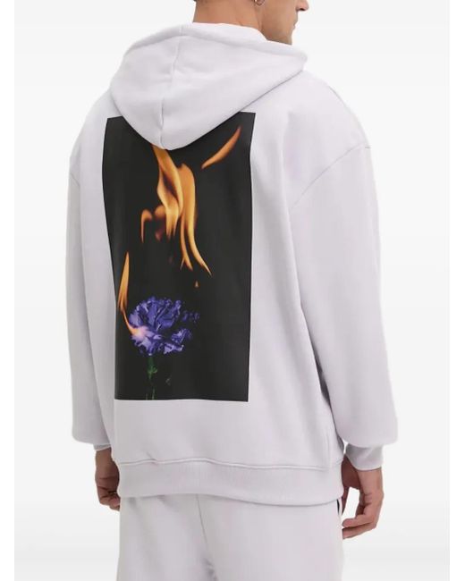 HUGO Gray Graphic Hoodie for men