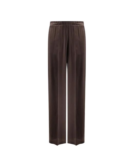 Semicouture Brown Elasticated Wide-Leg Trousers