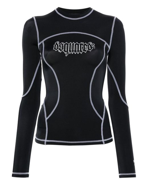 DSquared² Black T-Shirt mit Gothic-Logo