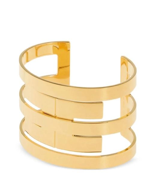 Elisabetta Franchi Metallic Rigid Bracelet With Bands