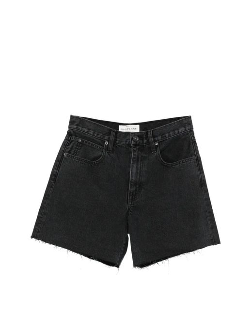 SLVRLAKE Denim Black Sienna Raw-Cut Shorts
