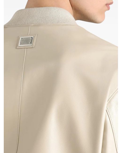 Dolce & Gabbana Natural Nappa Bomber Jacket for men