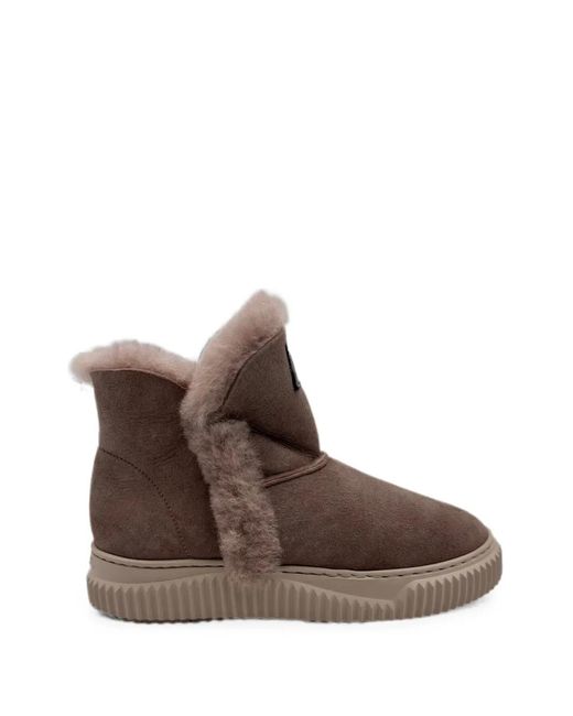 Voile Blanche Brown Shearling-Lined Suede Ankle Boots