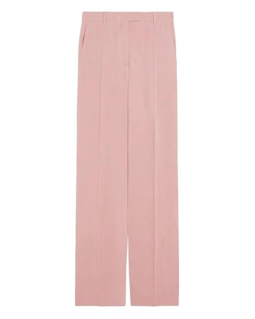 Max Mara Broek Met Geplooid Detail in het Pink
